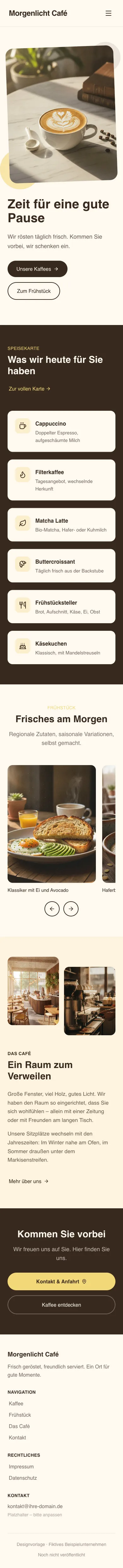 Mobile Startseite von Morgenlicht Café