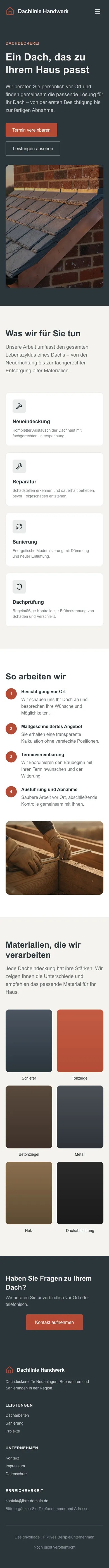 Mobile Startseite von Dachlinie Handwerk