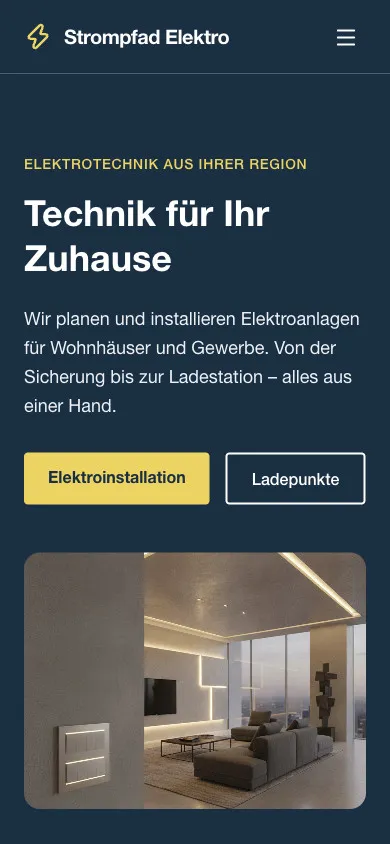 Strompfad Elektro auf dem Smartphone