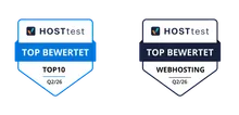 HOSTtest-Auszeichnungen Q2/2026: Top bewertet Allgemein und Top bewertet WebHosting
