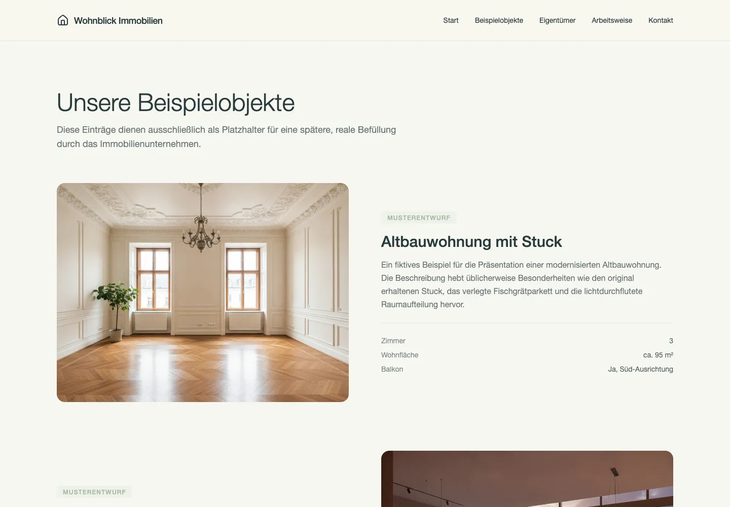 Wohnblick Immobilien: Unterseite Unsere Beispielobjekte