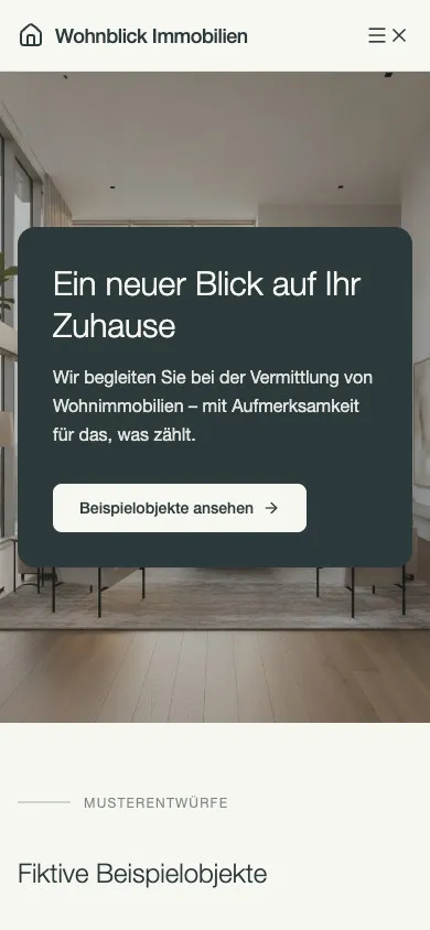 Wohnblick Immobilien auf dem Smartphone