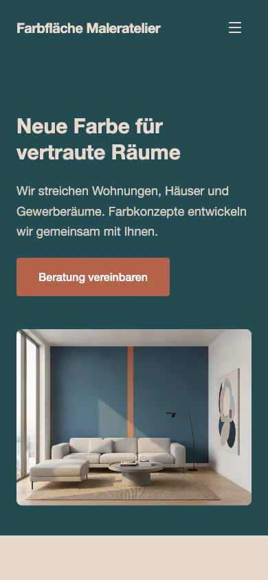 Farbfläche Maleratelier auf dem Smartphone