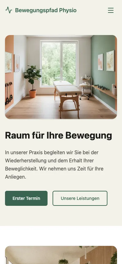 Bewegungspfad Physio auf dem Smartphone